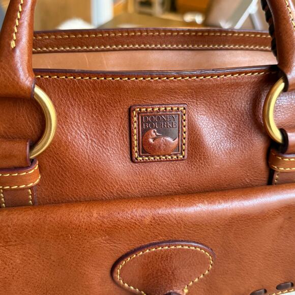 Dooney & Bourke Florentine Leather Satchel Saddle Shoulder Bag Quiet Luxury - Picture 4 of 16